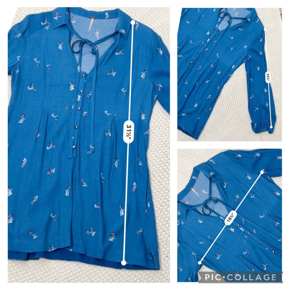 Free People SZ S Blue Tunic Dress - Picture 8 of 8